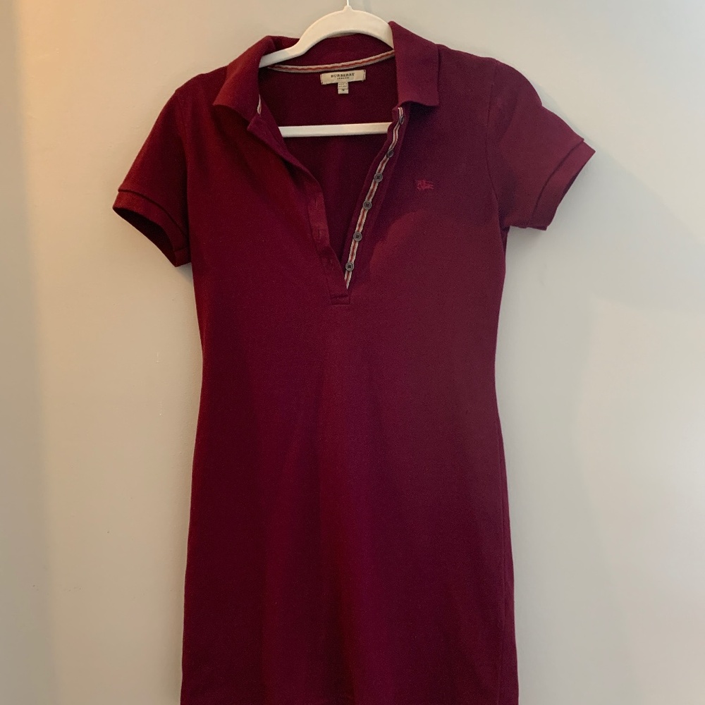Burgundy AUTHENTIC Burberry London Polo Mini Dress